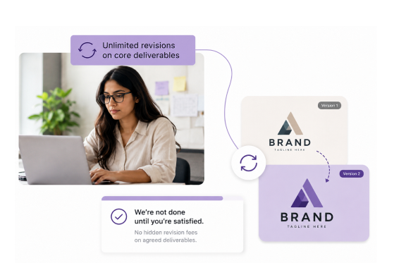 Unlimited revisions on core deliverables